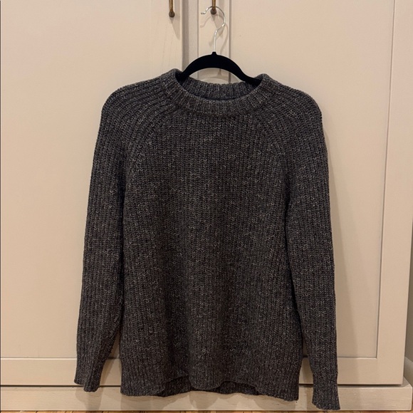 Jenni Kayne Oversized Cashmere Fisherman Sweater Charcoal Grey Size Medium - Picture 6 of 9